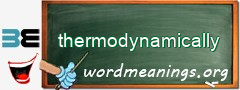 WordMeaning blackboard for thermodynamically